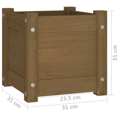 Vidaxl mézbarna tömör fenyőfa kerti virágtartó 31 x 31 x 31 cm (810528)