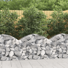 Vidaxl íves horganyzott vas gabion kosár 100x30x60/80 cm (153423)