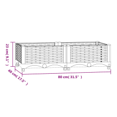 Vidaxl polipropilén magaságyás 80 x 40 x 23 cm (310398)