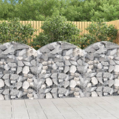 Vidaxl íves horganyzott vas gabion kosár 100x30x100/120 cm (153425)