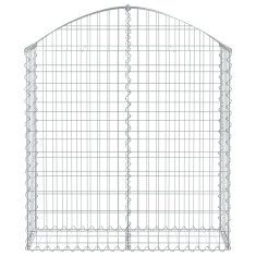 Vidaxl íves horganyzott vas gabion kosár 100x30x100/120 cm (153425)