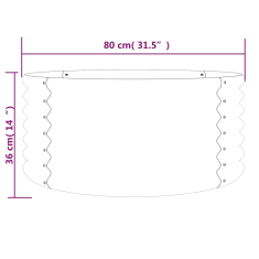 Vidaxl szürke porszórt acél kerti ültetőláda 80 x 80 x 36 cm (318854)