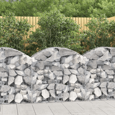 Vidaxl íves horganyzott vas gabion kosár 100x50x80/100 cm (153434)