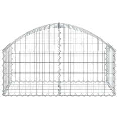 Vidaxl íves horganyzott vas gabion kosár 100x50x40/60 cm (153432)