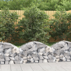 Vidaxl íves horganyzott vas gabion kosár 100x50x40/60 cm (153432)