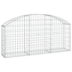 Vidaxl íves horganyzott vas gabion kosár 150x30x60/80 cm (153443)