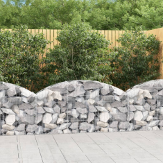 Vidaxl íves horganyzott vas gabion kosár 150x30x60/80 cm (153443)