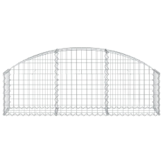 Vidaxl íves horganyzott vas gabion kosár 150x30x40/60 cm (153442)