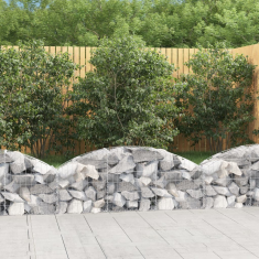 Vidaxl íves horganyzott vas gabion kosár 150x30x40/60 cm (153442)