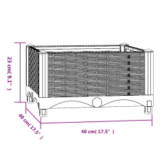 Vidaxl polipropilén magaságyás 40 x 40 x 23 cm (310397)