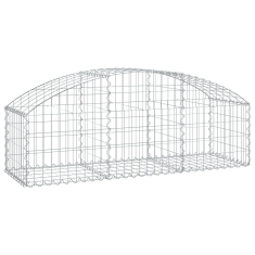 Vidaxl íves horganyzott vas gabion kosár 150x50x40/60 cm (153452)