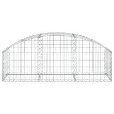 Vidaxl íves horganyzott vas gabion kosár 150x50x40/60 cm (153452)