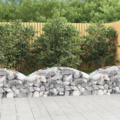 Vidaxl íves horganyzott vas gabion kosár 150x50x40/60 cm (153452)