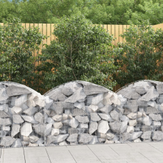 Vidaxl íves horganyzott vas gabion kosár 100x50x60/80 cm (153433)