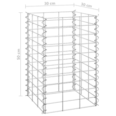 Vidaxl 3 db vas gabion magaságyás 30 x 30 x 50 cm (151248)