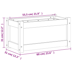 Vidaxl tömör duglászfenyő kerti virágláda 60 x 31 x 31 cm (837445)