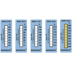 Testo Öntapadós, felragasztható hőmérőcsík, 50 x 18 mm, 204/210/216/224/232/241/249/254/260 °C-ig Testoterm (0646 3341)