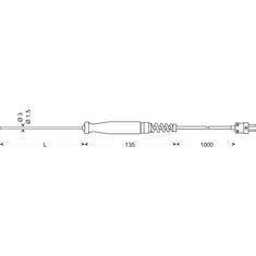 GREISINGER GTF 400 merülő hőmérséklet érzékelő -65 - +550 °C, érzékelő típus K (600642) (greis600642)