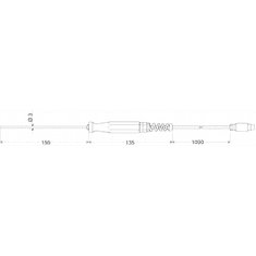 GREISINGER GTF 601 merülő érzékelő -50 - 600 °C, érzékelő típus Pt100 (601868) (greis601868)