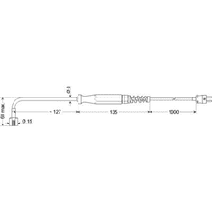 GREISINGER GOF 400 HO Typ K felületi hőmérséklet érzékelő mini hőelem csatlakozóval, -65 - +400 °C (600671)