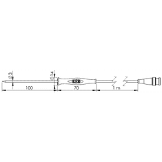 GREISINGER GF 1T-E3-AA-BNC beszúró érzékelő -70 - 250 °C, érzékelő típus Pt1000 (480622) (greis480622)