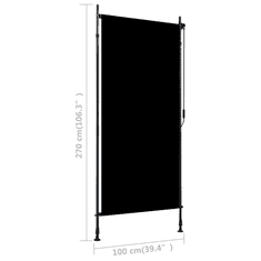 Vidaxl antracitszürke kültéri roló 100 x 270 cm (145935)