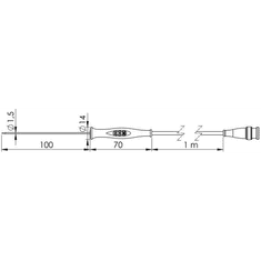 GREISINGER GF 1T-E1.5 beszúró érzékelő -70 - 250 °C, érzékelő típus Pt1000 (610862) (greis610862)