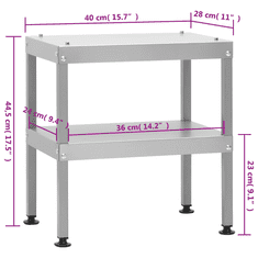 Vidaxl horganyzott acél asztal füstölőkemencéhez 40x28x44,5 cm (364747)