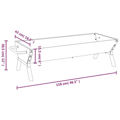 Vidaxl ezüstszínű rozsdamentes acél grilltálca 118 x 42 x 30,5 cm (319969)