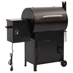 Vidaxl fekete vas pellet grillsütő kéménnyel 104 cm (360069)