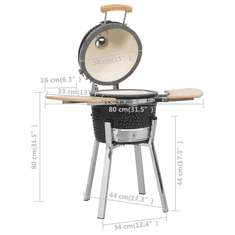 Vidaxl Kamado Barbecue kerámia grill füstölő 81 cm (41721)