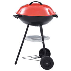 Vidaxl hordozható XXL faszenes gömbgrill kerekekkel 44 cm (46611)