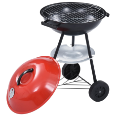 Vidaxl hordozható XXL faszenes gömbgrill kerekekkel 44 cm (46611)