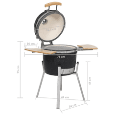 Vidaxl Kamado Barbecue Grill Füstölő Kerámia 76 cm (41139)