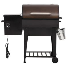 Vidaxl fekete vas pellet grillsütő alsó polccal 94 cm (360068)