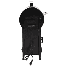 Vidaxl fekete vas pellet grillsütő kéménnyel 104 cm (360069)