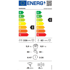 SAMSUNG WD80T4046EE/LE elöltöltős mosó-szárítógép fehér (WD80T4046EE/LE)