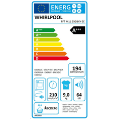 Whirlpool FFT M11 9X3BXY EE szárítógép (FFT M11 9X3BXY EE)