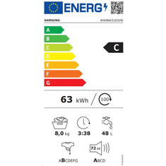 SAMSUNG WW8NK52E0VW/LE előltöltős mosógép fehér (WW8NK52E0VW/LE)