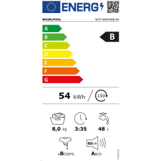 Whirlpool W7X W845WB EE elöltöltős mosógép fehér (W7X W845WB EE)