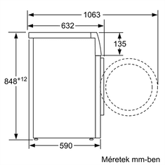 BOSCH WAX32M41BY elöltöltős mosógép, 10 kg, 1600 f/p., nagyméretű LED kijelző, 4D Wash System, AntiStain, Vario dob, Hygiene Plus (WAX32M41BY)