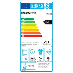 Hausmeister HM 2700 HŐSZÍVATTYÚS SZÁRÍTÓGÉP 7KG (HM2700)