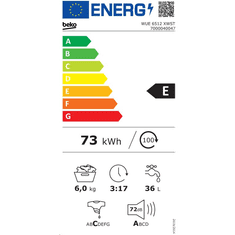 BEKO WUE6512XWST elöltöltős mosógép fehér (WUE6512XWST)