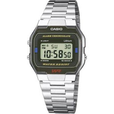 CASIO Kronográf Karóra A163WA-1QES (H x Sz x Ma) 36.8 x 33 x 9.1 mm Ezüst Ház anyaga=Nemesacél Anyag (karpánt)=Nemesacél (A163WA-1QES)