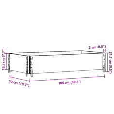 Vidaxl tömör fenyőfa kerti virágláda 100 x 50 cm (3295387)