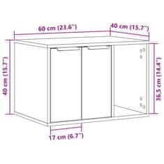 Vidaxl szürke sonoma színű szerelt fa macskaalomdoboz 60 x 40 x 40 cm 857729