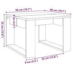 Vidaxl kézműves tölgy színű szerelt fa kisszekrény 50 x 50 x 35 cm 856689