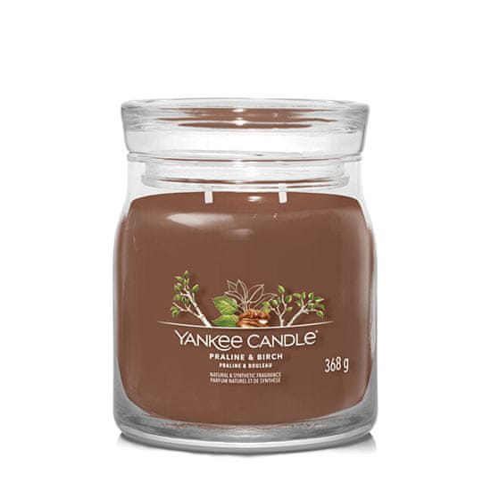 Yankee Candle Aromagyertya Signature üveg közepes Praliné és nyírfa 368 g