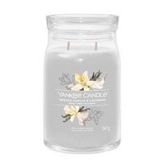 Yankee Candle Aromagyertya Signature üveg nagy füstölt vanília és kasmír 567 g