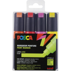 POSCA UNI PC-8K Filctoll - Neon színek (4 darab/csomag) (182605)